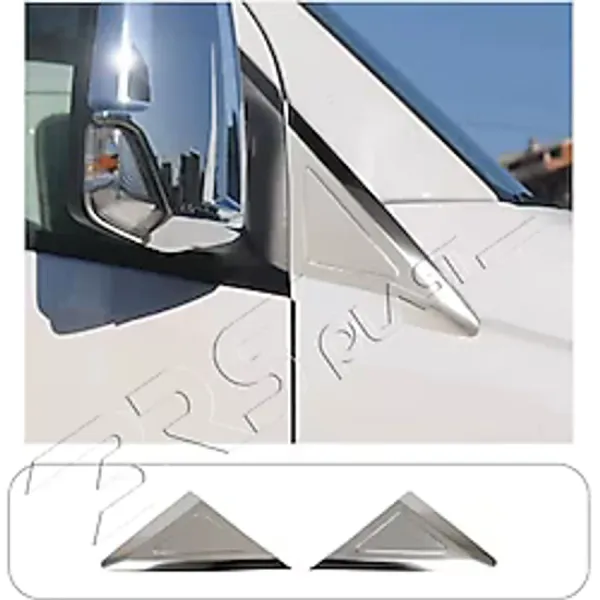 Servet Dizayn Oto Mercedes Sprinter W906 Uyumlu 2006-2018 Krom Kelebek Cam Nikelajı 2 Parça Paslanmaz Çelik