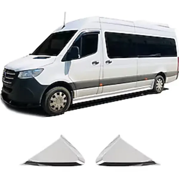 Servet Dizayn Oto Mercedes Sprinter W907 Uyumlu 2018 Ve Üzeri Krom Kelebek Cam Nikelajı 2 Parça
