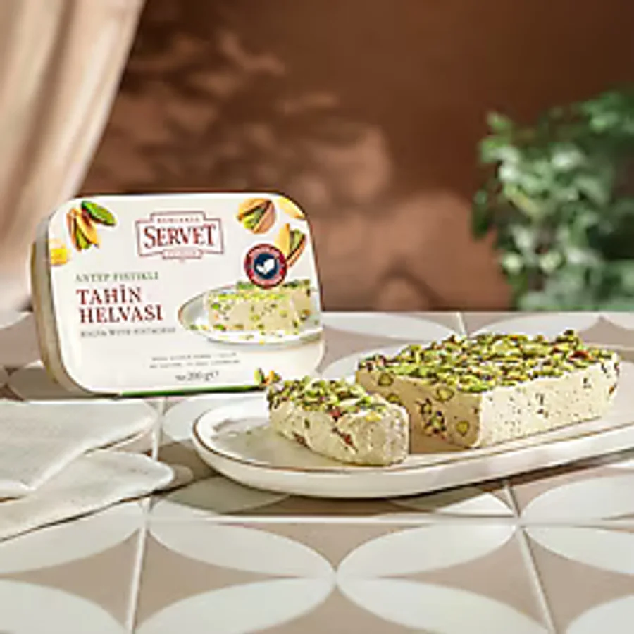 Servet Rafine Şeker İlavesiz - Antep Fıstıklı Taze Tahin Helvası 200g