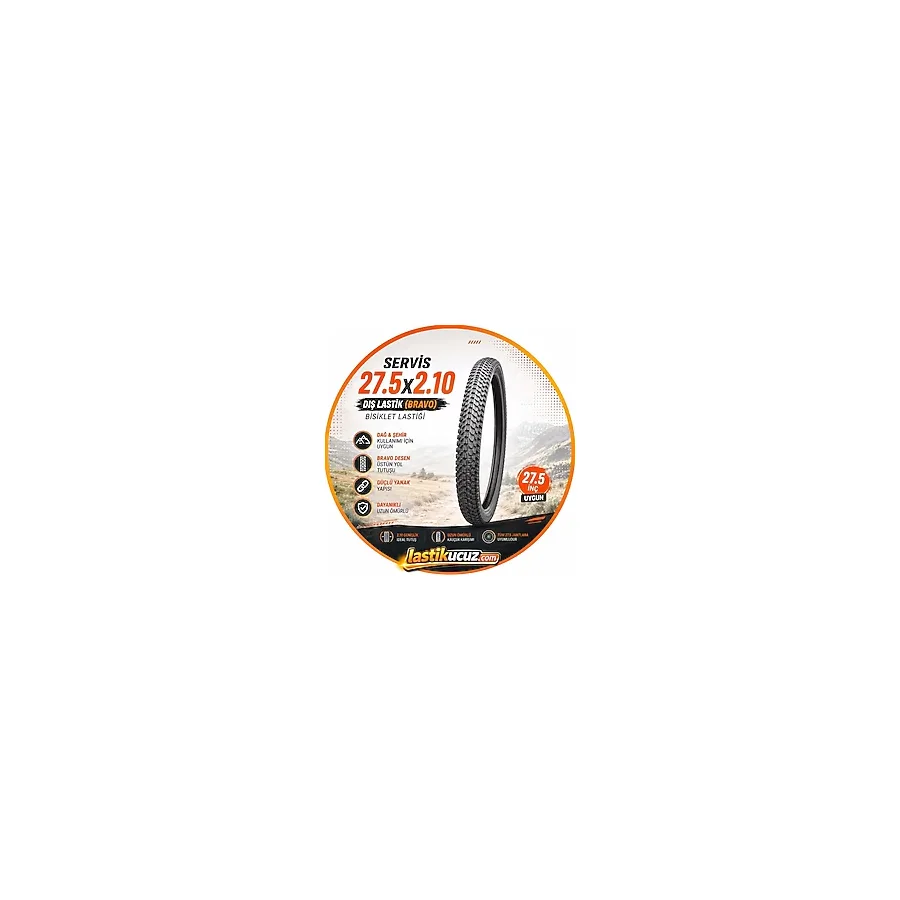 Servis 2.75x2,10 TT BİSİKLET DIŞ LASTİK 27.5 İNÇ İÇİN UYGUNDUR (BRAVO) Bisiklet Lastiği (İç Lastik Gerektirir)