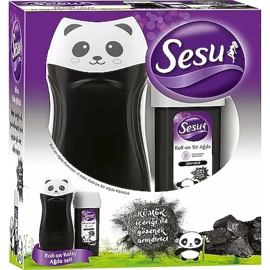Sesu Kömürlü Panda Isıtıcılı Roll-on Kolay Ağda Seti