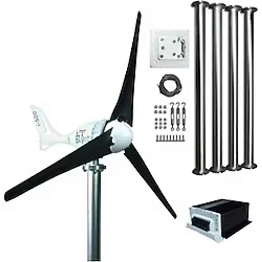 Set İ-500 24V Rüzgar Türbini +Hibrit Şarj Kontrol Cihazı + Direk Seti İSTA-BREEZE
