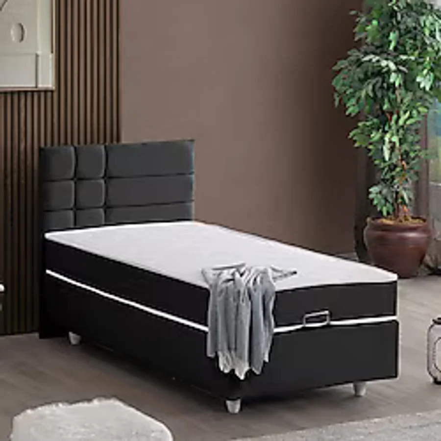 Setay Almada İkili Set Tek Kişilik, Baza Başlık - Antrasit - 90 x 200 cm