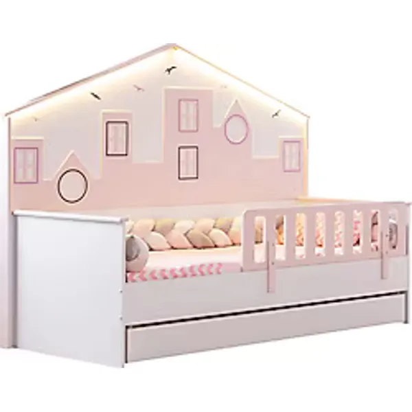 Setay Mobilya City Pembe 90x190 cm Yavrulu Montessori Karyola