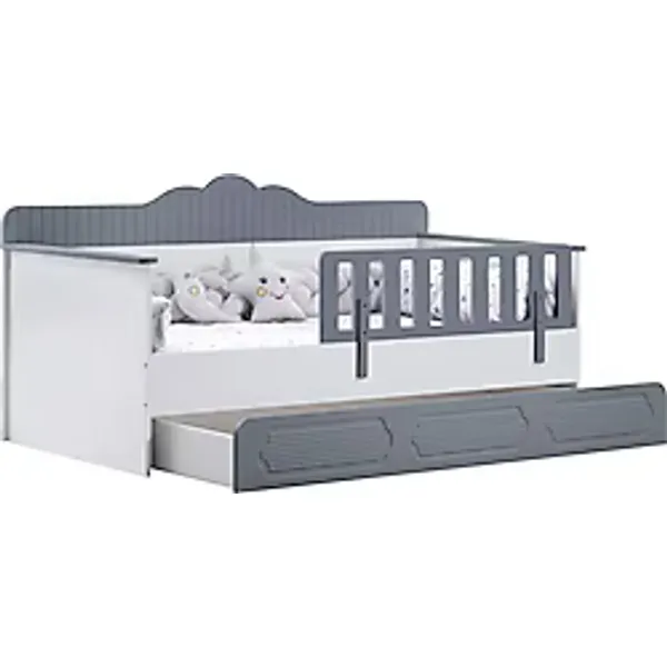 Setay Mobilya Flower Gri 90x190 cm Yavrulu Montessori Karyola