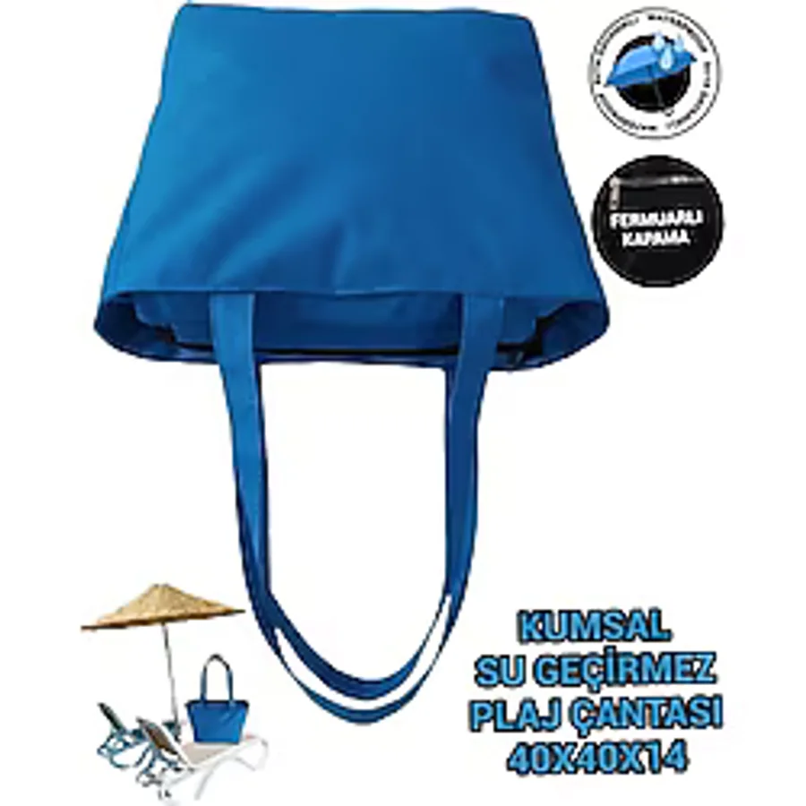 SEVBAGS SU GEÇİRMEZ PLAJ ÇANTASI KUMSAL 40X40