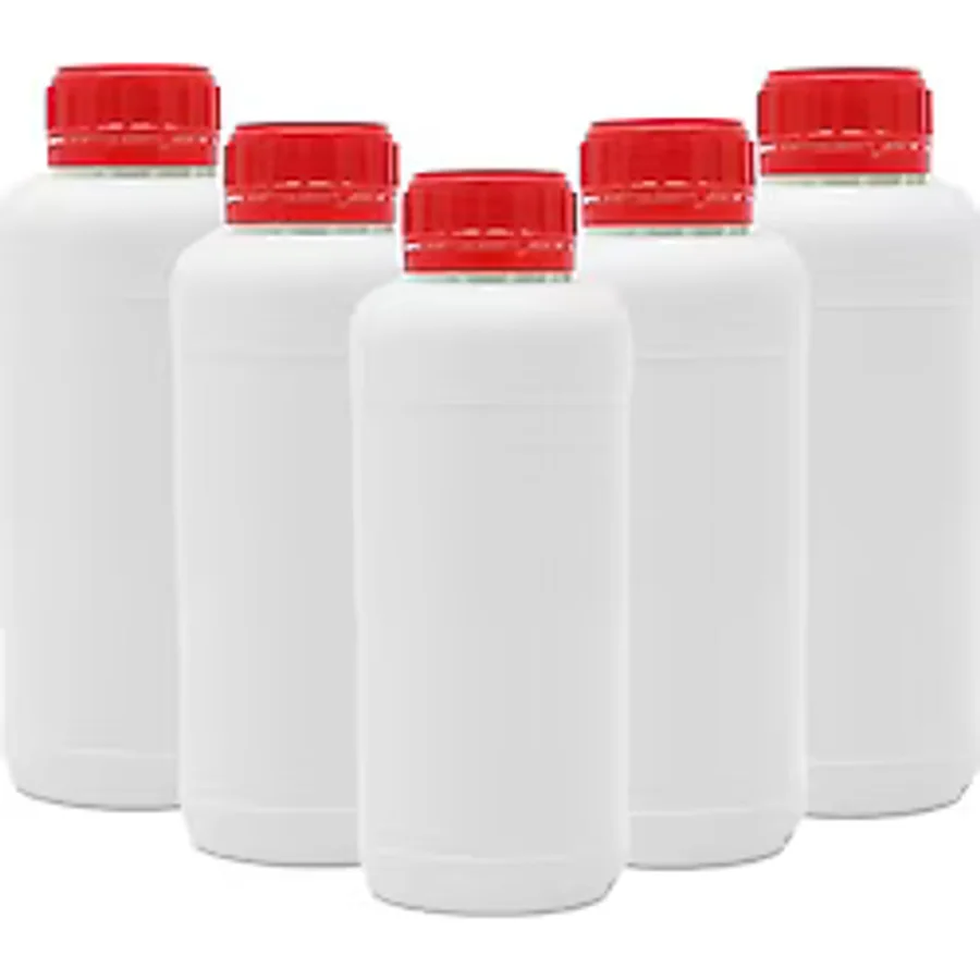 Sevgift Plastik Yuvarlak Şişe 500 Ml Numune Kabı Hdpe- Kırmızı Kapaklı 5 Adet