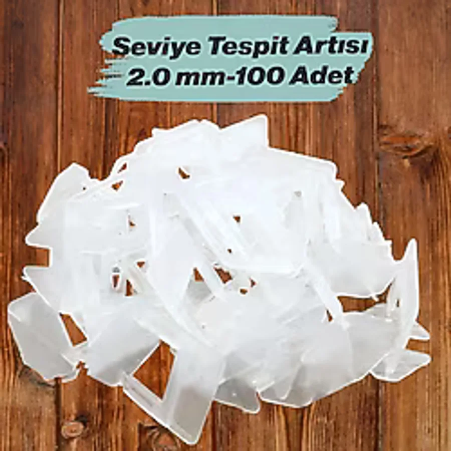 Seviye Tespit Artısı Klipsi Fayans Hizalama Derz Artısı Beyaz 2 Mm 100 Adet