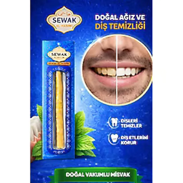 Sewak Al-Haşimi Doğal Vakumlu Taze Misvak Ağız Ve Diş Temizliği İçin Geleneksel Bakım
