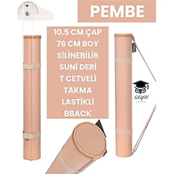 Seyfi Kırtasiye Proje Tüpü Bazuka 10.5 cm Çap 76 cm Boy Silinebilir Suni Deri T Cetveli Takma Lastikli Bback - Renkli - standart