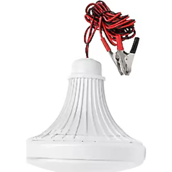 Seyyar Lamba 2 Metre Kablolu, Akü Maşalı, 12 Volt, 24 Watt, Beyaz LED Ampul, (Dc 12 Volt Aküler İçin), Kamp, Karavan, Tekne İçin Seyyar Aydınlatma (2 Adet) - Amber