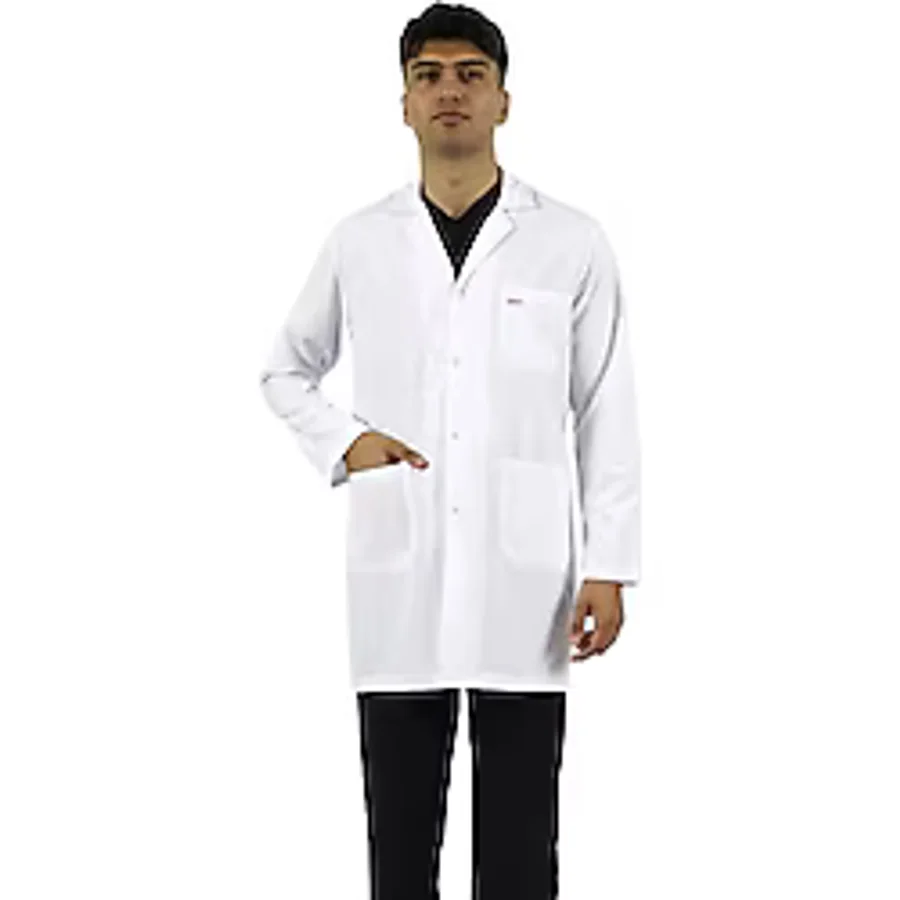 Seza Tekstil Gömlek Yaka Orta Boy Beyaz Erkek Doktor Öğretmen Hemşire Laboratuvar Önlüğü - 3XL