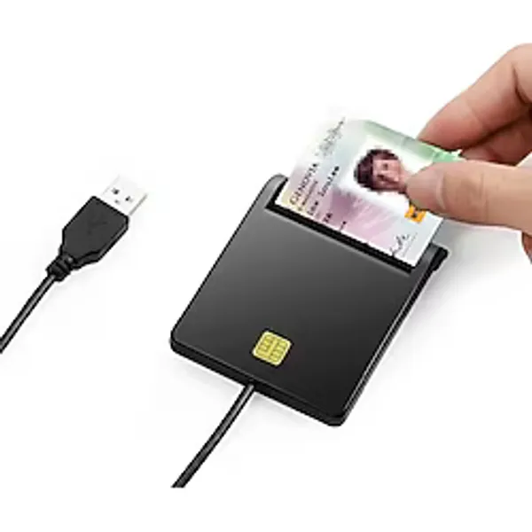 Sge Teknoloji USB Kimlik Kartı Akıllı Kart Okuyucu Siyah Renk ile Hızlı Okuma ve Yazma