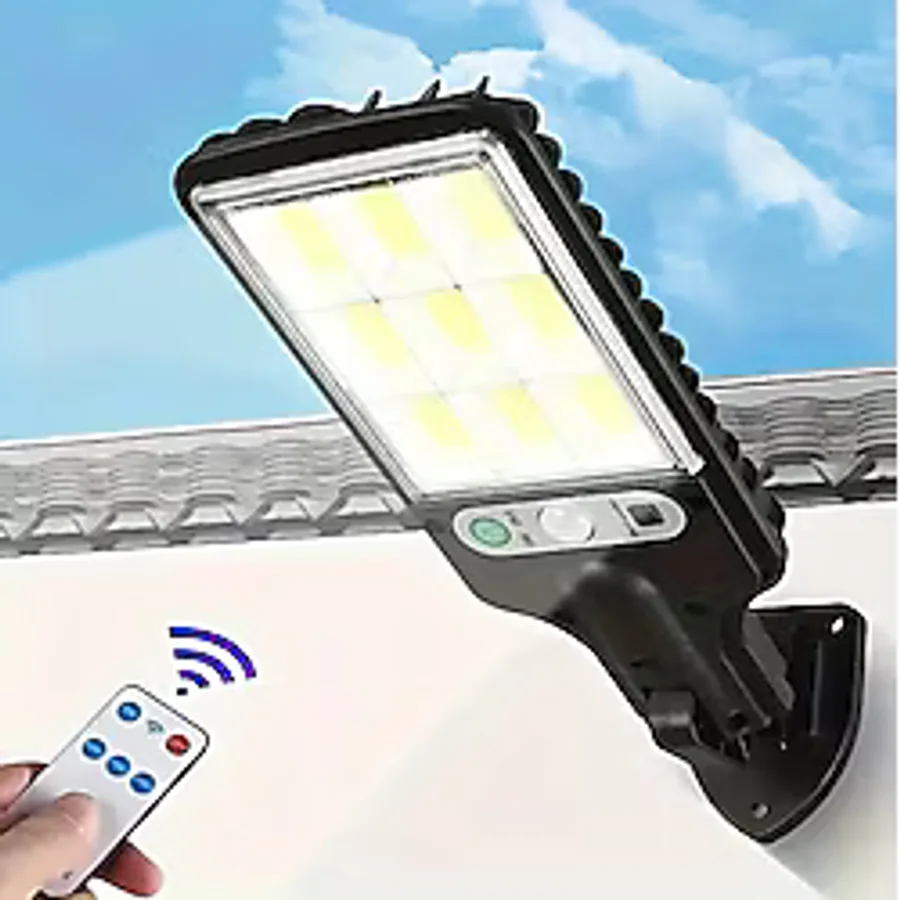 sgeteknoloji 108 COB LED KUMANDALI GÜNEŞ ENERJİLİ HAREKET SENSÖRLÜ BAHÇE GARAJ SOKAK AYDINLATMA LAMBASI SOKAK LAM