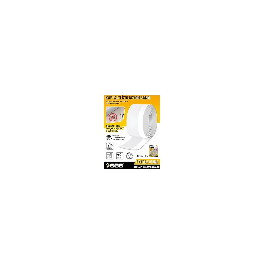 Sgs 1243 Kapı Altı Rüzgar Önleyici Ve Ses Isı Yalıtım Bandı 35Mm X 3M Kendinden Yapışkanlı