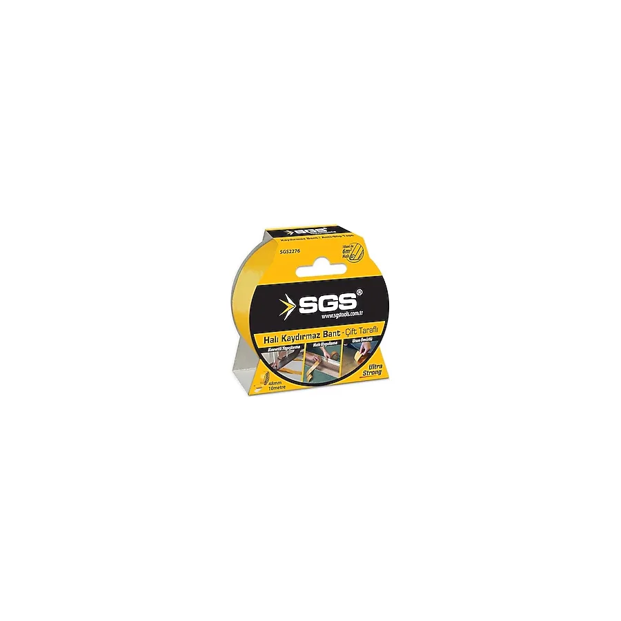 Sgs Çift Taraflı Halı Kaydırmaz Bant 48 mm x 10 M - Ultra Strong Tutucu Yapışkan Bant