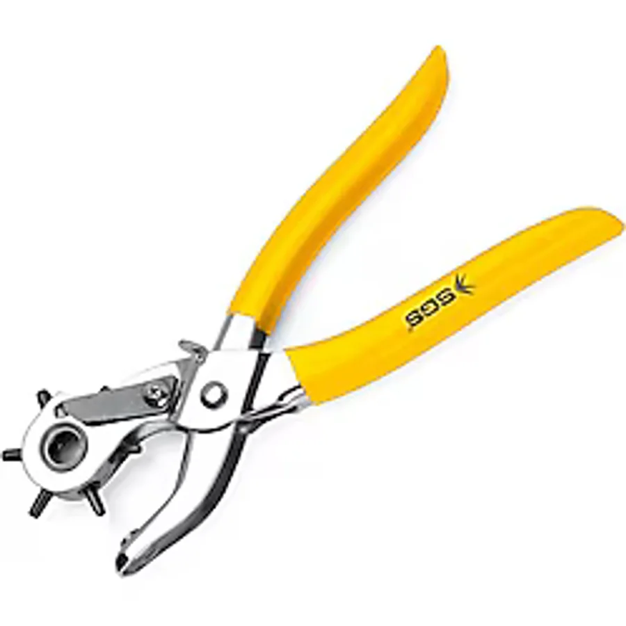 Sgs Kemer Delme Zımbası Delik Açma Pensesi - 6 Delik 2-4.5 mm Arası - 9"/225 Mm. - Sarı