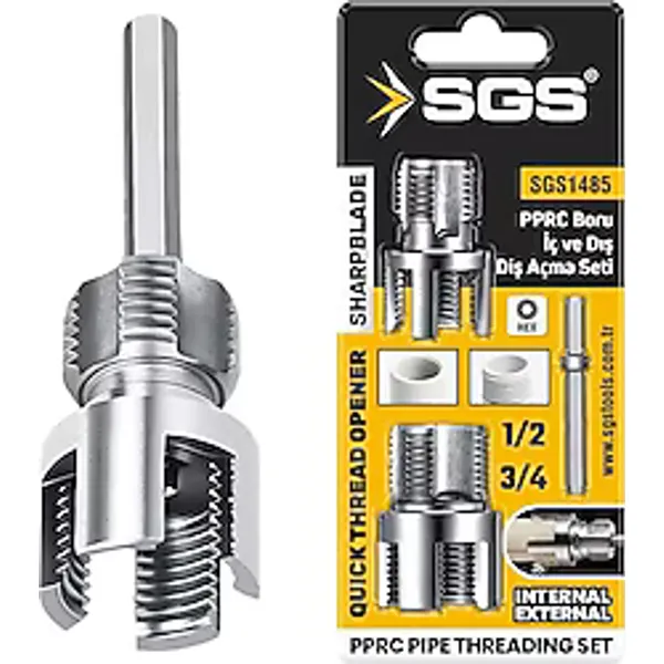 Sgs SGS1485 İç Dış Plastik Boru Diş Açma Seti