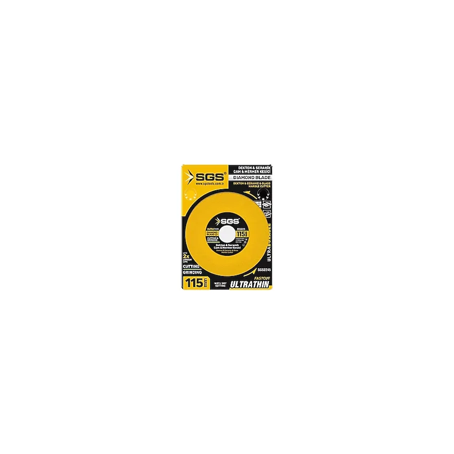 SGS2245 Sgs Cam-Dekton-Seramik-Mermer Hassas Elmas Kesici 115 mm