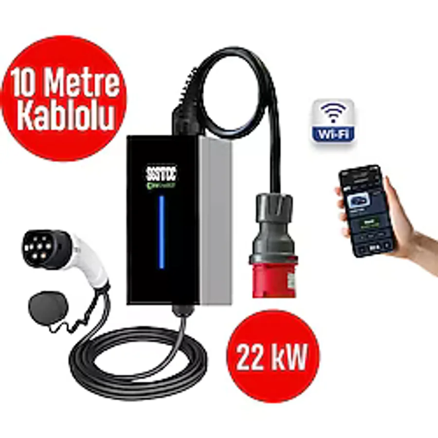 SGSTEC Home 22kw 10metre Kablolu Elektrikli Araç şarj cihazı
