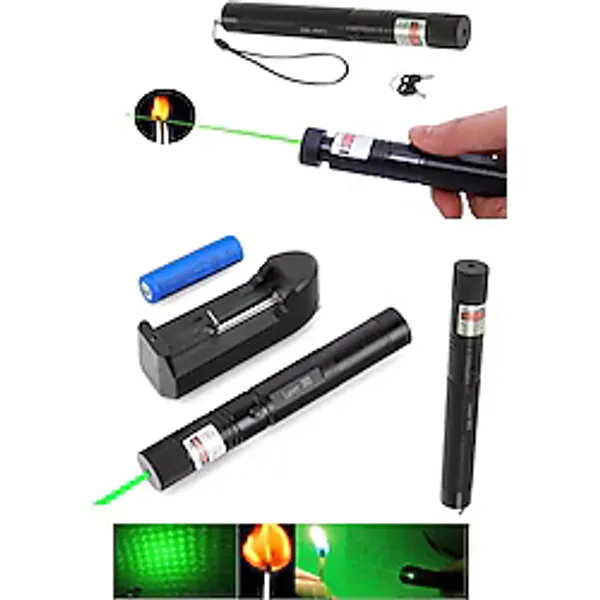 Shaver Şarjlı Turbo Yeşil Lazer Pointer Kibrit Yakabilen 15000 Mv Güç