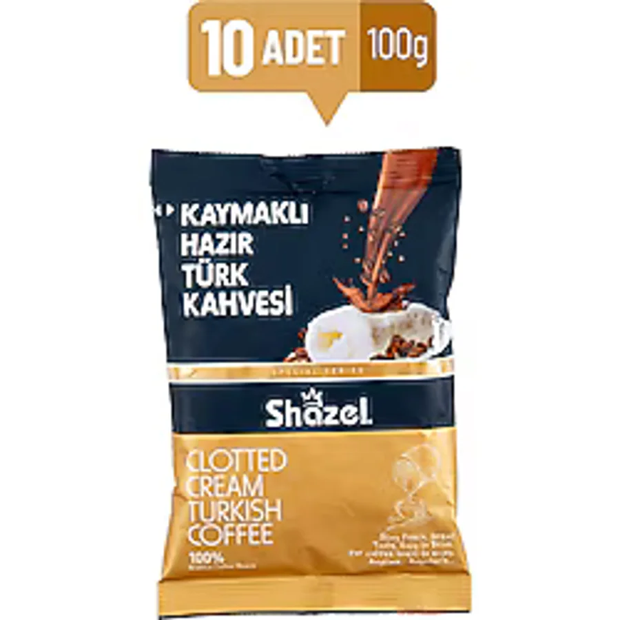 Shazel Kaymaklı Hazır Türk Kahvesi 100 gr 10'lu
