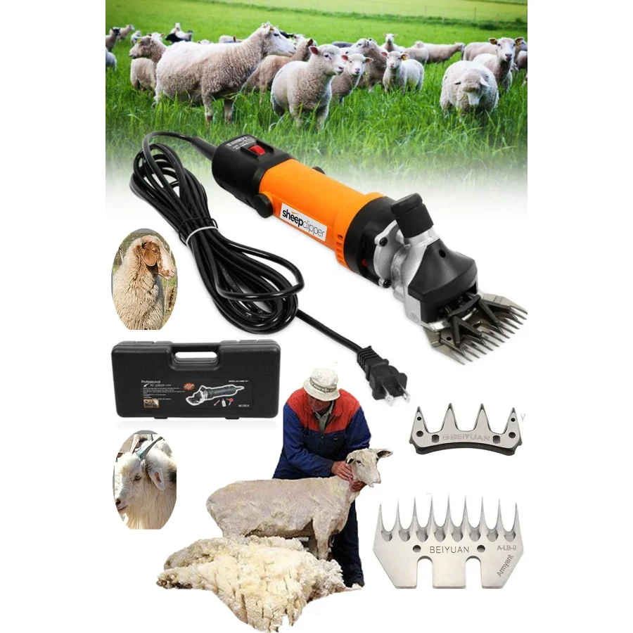 Sheep Clipper Alman 9600 Schere Çift Metal Şanzuman Koyun Kırkım Makinesi Devir Ayarlı Bakır Sargı