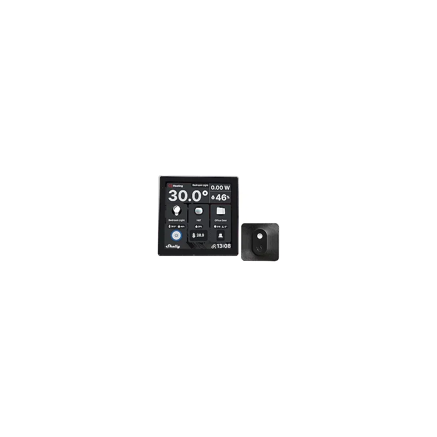 Shelly Wall Display + Blu H&T Siyah Akıllı Ev Kumandası