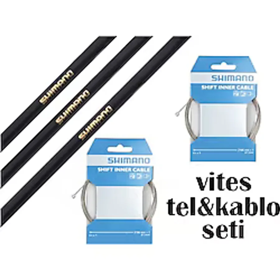 Shimano Vites Teli ve Shimano Kablo Set Takım Siyah