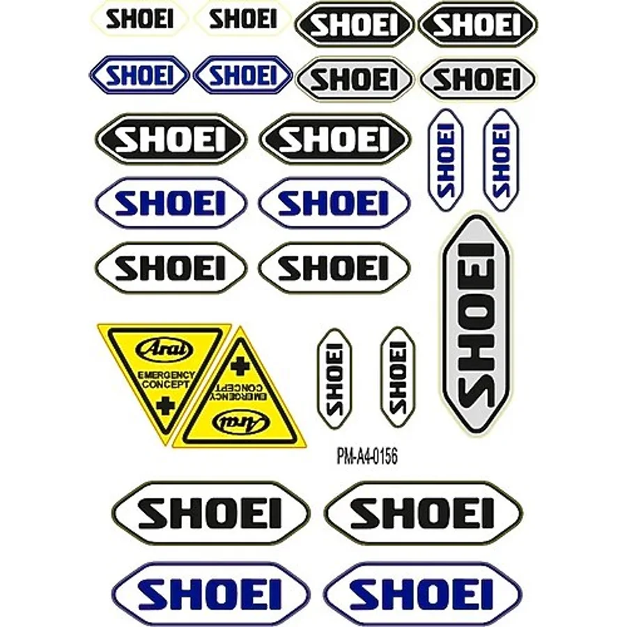 Shoeı Tasarımlı Ekipman Kask Motorsiklet Sticker Seti 01