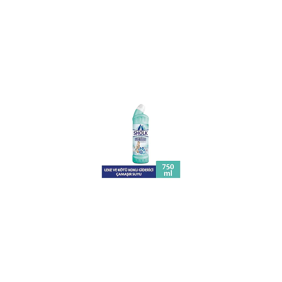 Sholk 750 ml Leke ve Kötü Koku Giderici Klor İçermeyen Çamaşır Suyu