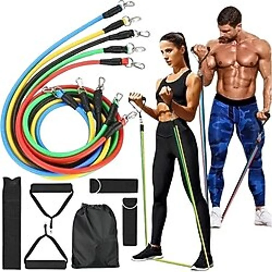 Shopwave Full Body Antrenman İçin Kapı Arkası Spor Bandı ve Aksesuar Seti - 45 - Çok Renkli