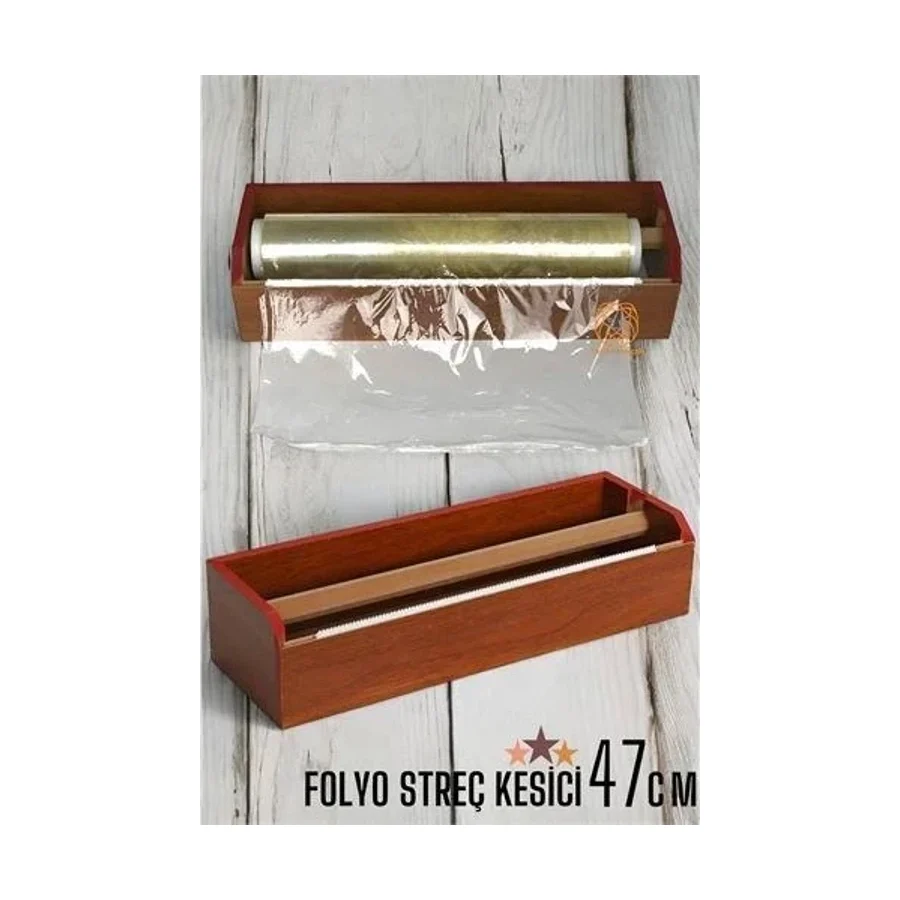 Shopwave Streç Film Kesici Ahşap Streçlik Folyo Ve Streç Film Kesici 47 Cm