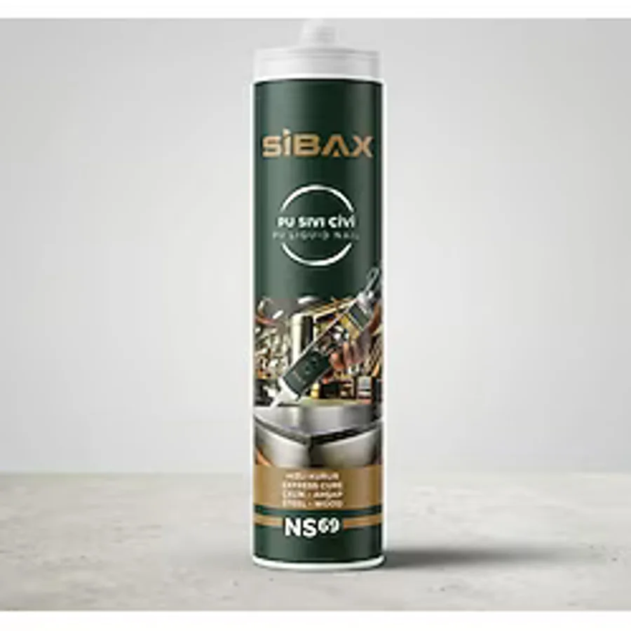 Sibax NS69 Pu Sıvı Çivi 310 ml Hızlı Kuruyan Poliüretan Montaj Yapıştırıcı Çelik Ahşap Beton