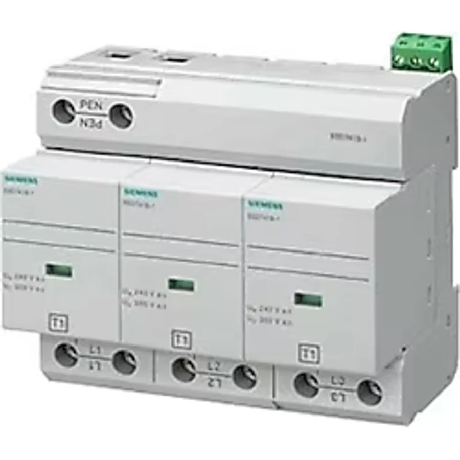 Siemens 5SD7413 1 B Sınıfı 3 Kutuplu Tn C Sistemleri İçin Yıldırıma Karşı Koruyucu Parafudr