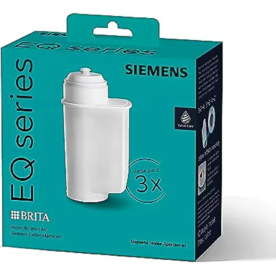 Siemens Brita Intenza TZ70033A su filtresi, 3 adet, suyun kireç miktarını azaltır, EQ serisi tam otomatik kahve makineleri ve ankastre tam otomatik makineler için uygundur