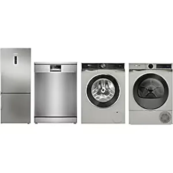 Siemens Siemens Kg76paıc0n Buzdolabı + Sn27yı82dt Bulaşık Makinesi + Wg52k2zstr Çamaşır Makinesi + Wq42j20xtr Isı Pompalı Kurutma Makinesi 4'lü Set - Gri