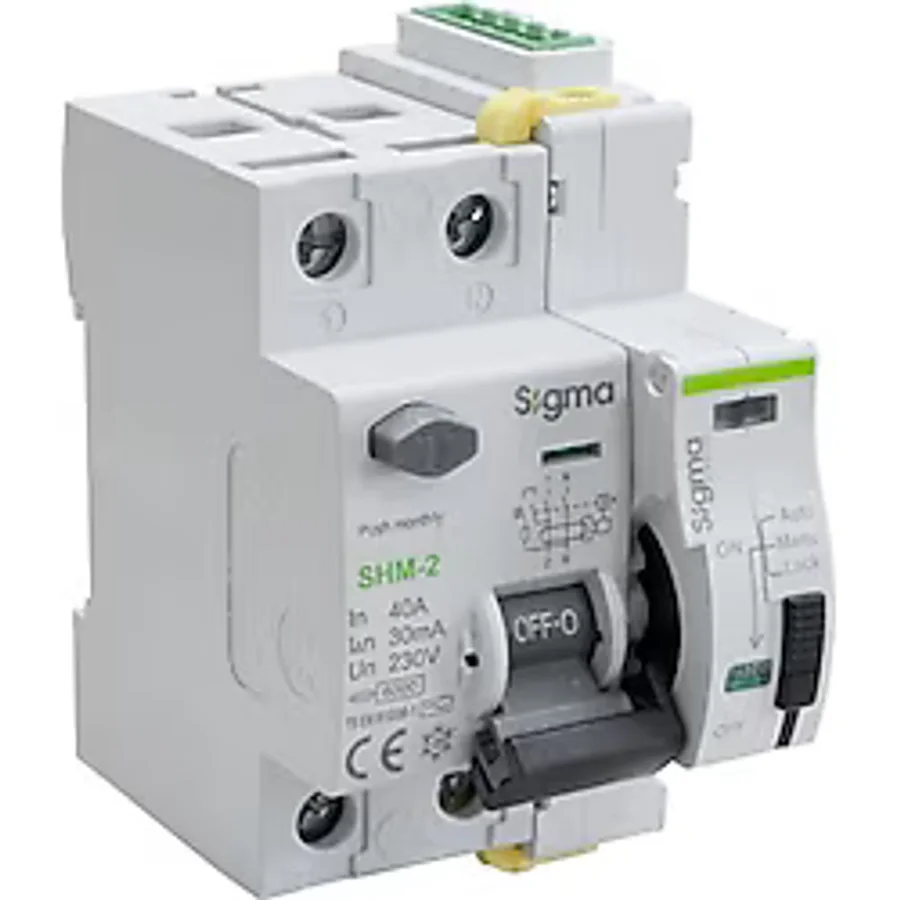 Sigma Kaçak Akım Koruma Rölesi 2p 40A 30MA + SCRC03 Otomatik Yeniden Kurma Ünitesi