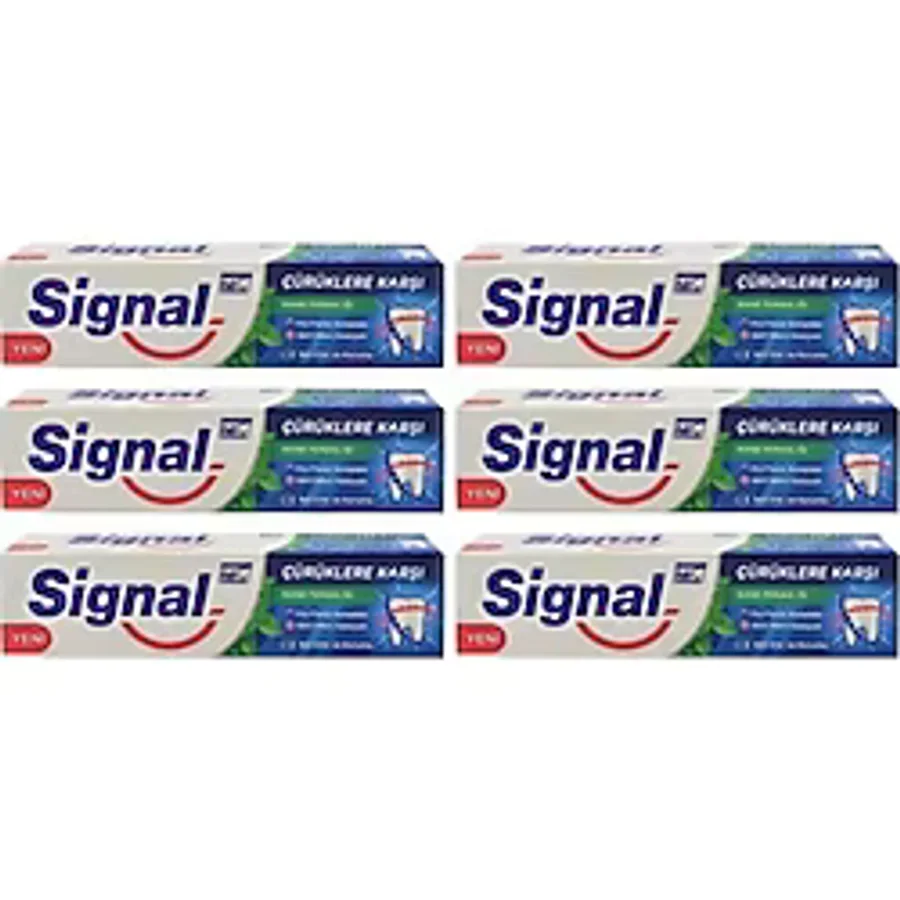 Signal Çürüklere Karşı Nane Ferahlığı Florürlü Diş Macunu 100 ml 6 Adet