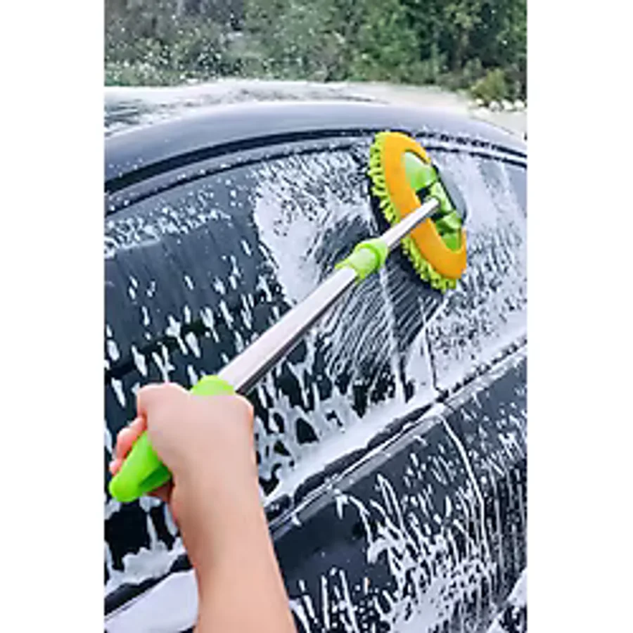 SİHİRLİ MOP Araba Yıkama Fırçası Oto Yıkama Mop Mikrofiber Bezli Teleskopik Saplı 1 Yedek Bez Hediyeli