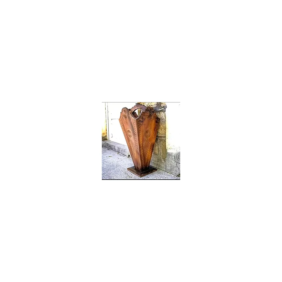 Şık Eskitme Ahşap Şemsiyelik 27X27X45 Cm, Siyah - Seçenek 1