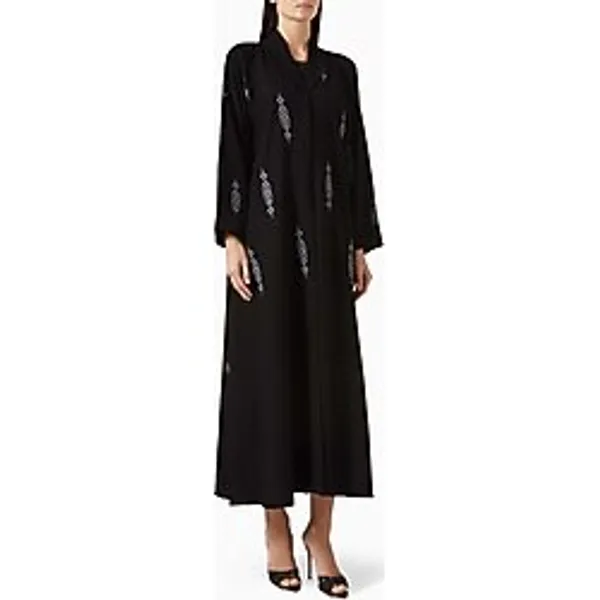Şık Iğneleme Detaylı Tül Abaya Şıklığınıza Şıklık Katacak Tasarım - Siyah - 58