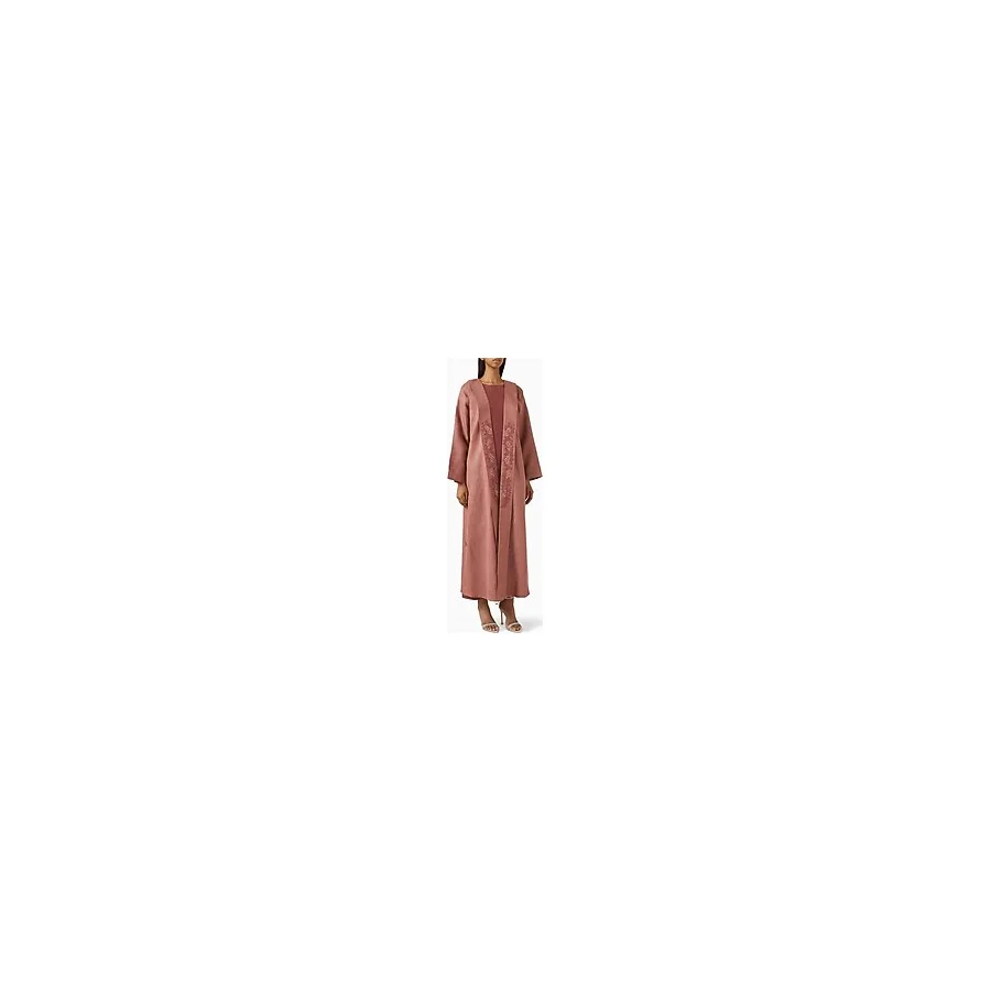 Şık Nakışlı Lohusa Abaya Seti ile Polished Gecenin Zarif Tarzı - Pembe - 52