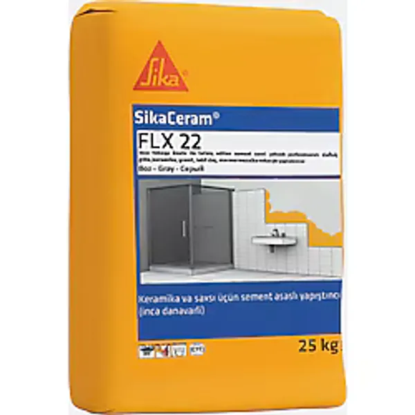 SikaCeram FLX 22 Beyaz 25 Kg Çimento Esaslı Esnek Seramik Yapıştırıcı