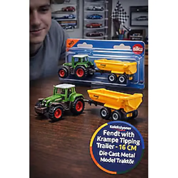 Siku Fendt 926 Vario Krampe Damperli Römork Metal Oyuncak Traktör Çiftlik Modeli 1605 Lisanslı 16 CM