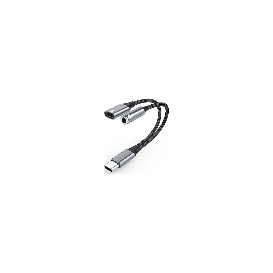 silabor 2 İn 1 Çok İşlevli Tpye-c 3,5 mm Kulaklık Adaptörü Şarj Portu Cep Telefonları ve Tabletler için
