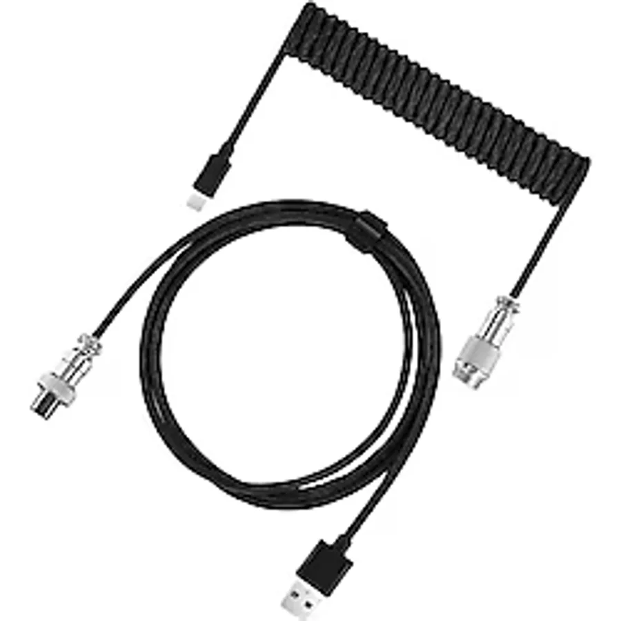 silabor Coiled Kablo (Sarmal) 120cm + 35cm Mekanik & Manyetik Klavye Kablosu Type-C USB, 8K 8000Hz