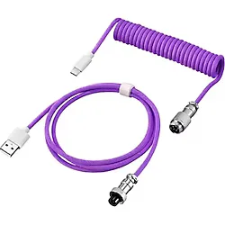 silabor Coiled Kablo, Sarmal Kablo, Mekanik Klavye Kablosu, Type C Usb Kablo [Oyuncu Klavyesi Kablosu]