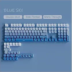Silabor Gradient Yan Baskı Klavye Tuşları Çift Pbt Klavye Tuşları 130 Key Kiraz Mx Keycaps Oyun Klavyesi - Mavi