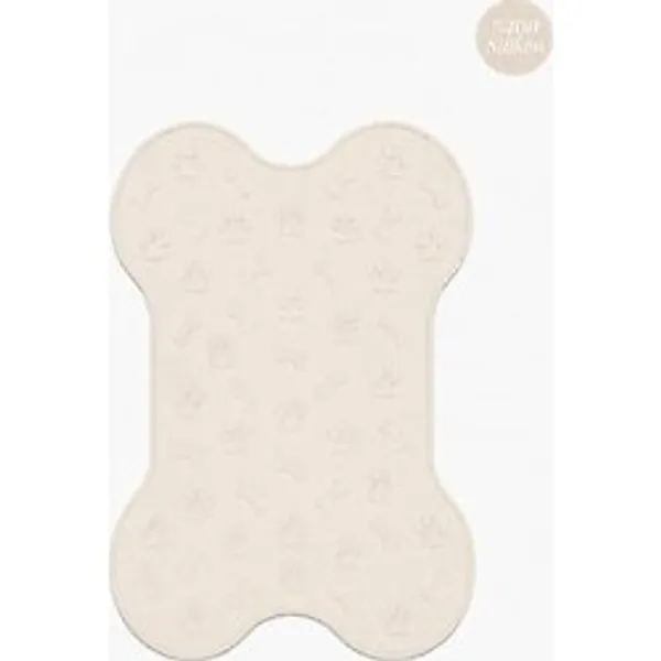Siliconly %100 Silikon Kokusuz Plastik ve Pvc Içermez Köpek Beslenme Paspası Köpek Mama Matı - Ekru